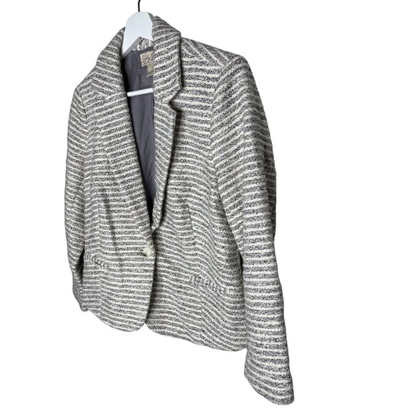 Lucky Brand Gray White Striped Knit Blazer Size M - Picture 4 of 14
